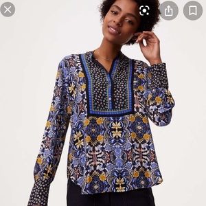 Autumn Dream Henley Blouse size xs LOFT